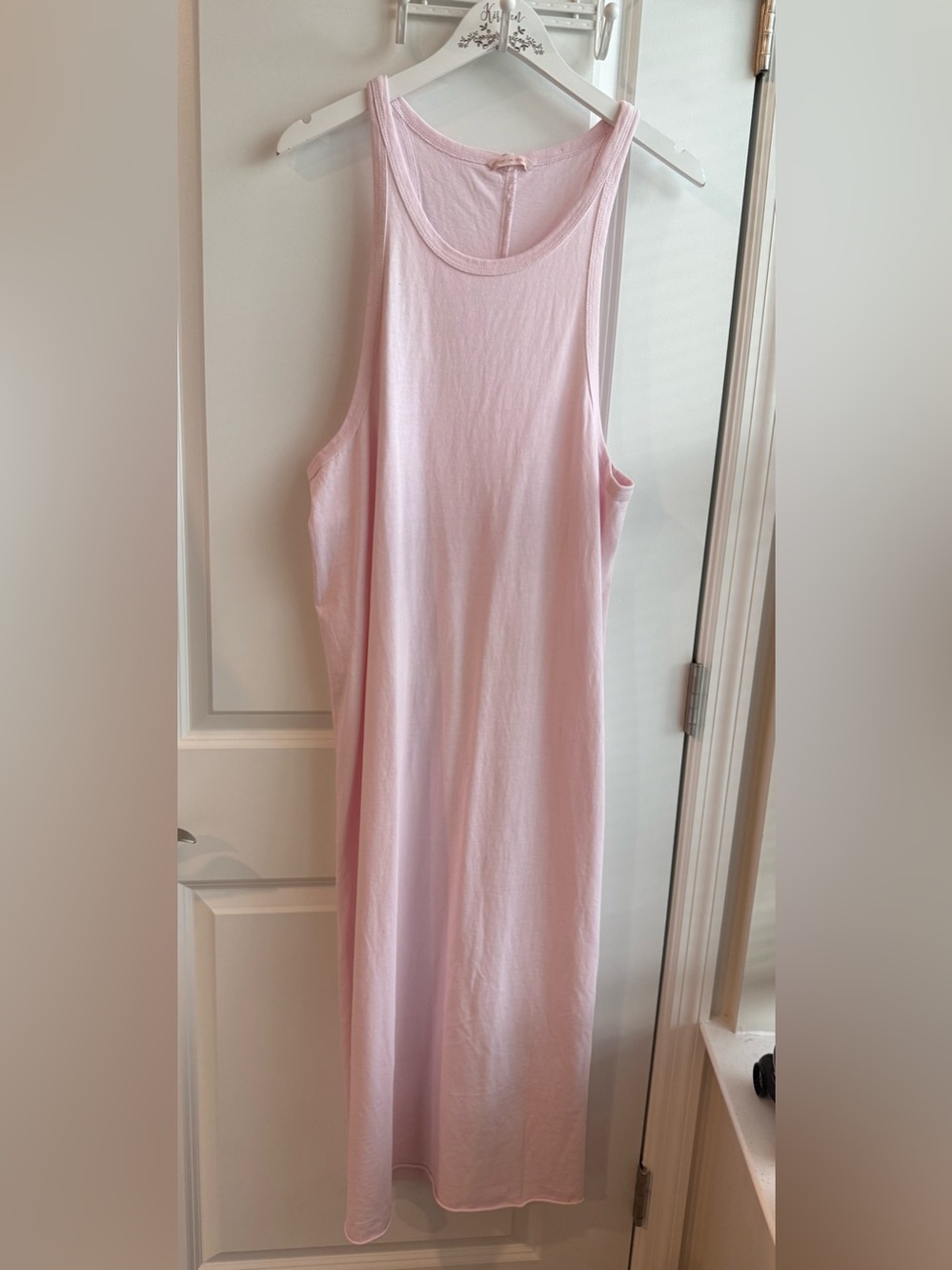 Left on Friday Pale Pink Back Slit Maxi Dress Resortwear Swimwear Coverup Small